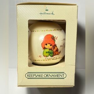 Vintage Hallmark Keepsake unbreakable satin ornament " Christmas Joy 1983”